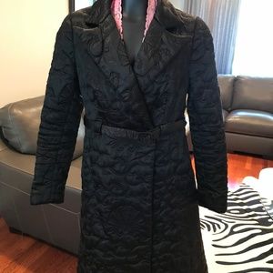 Black Quilted Vivienne Tam Evening Coat